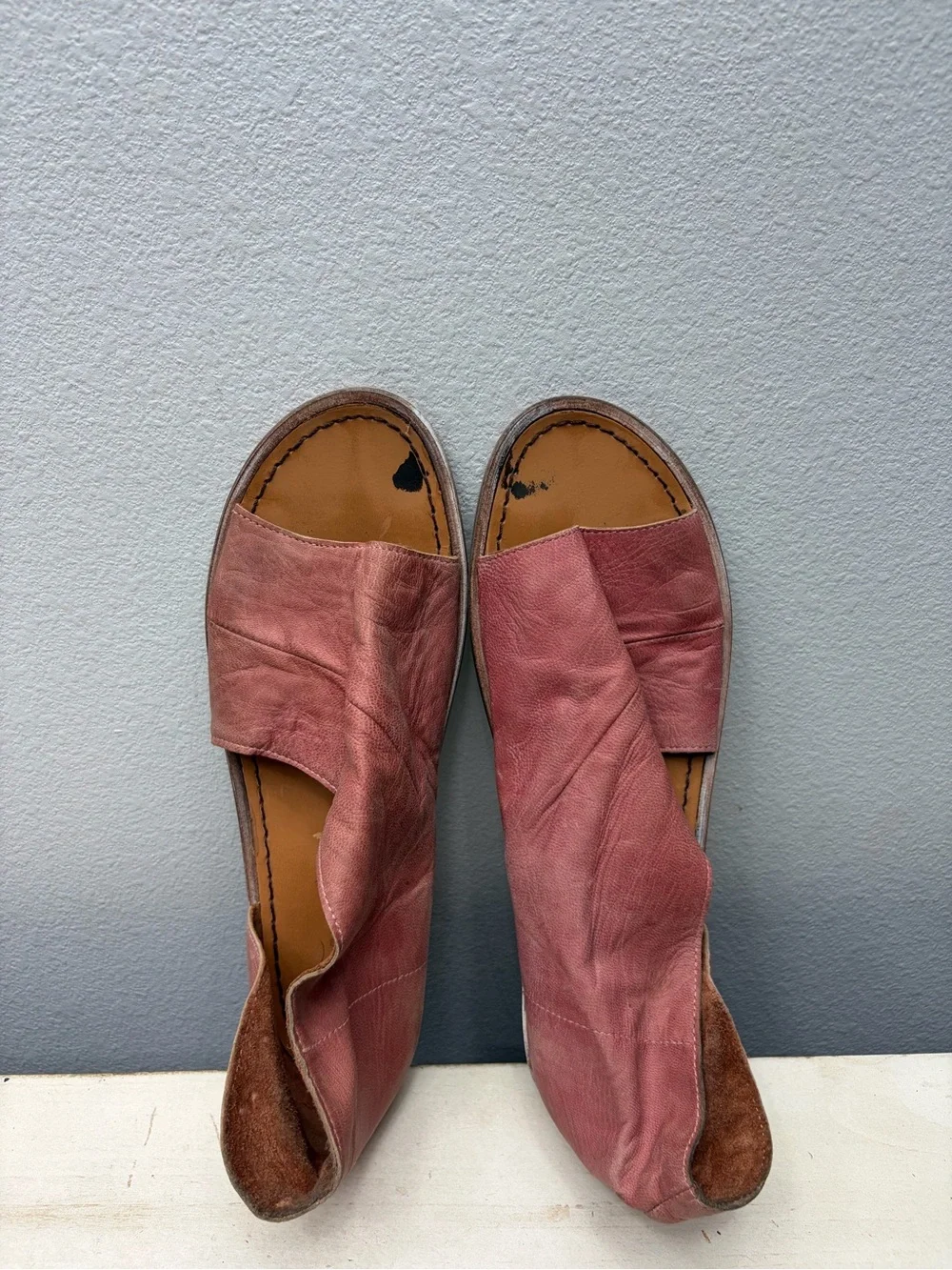 Free people Red Leather Mont Black Sandals Size 41